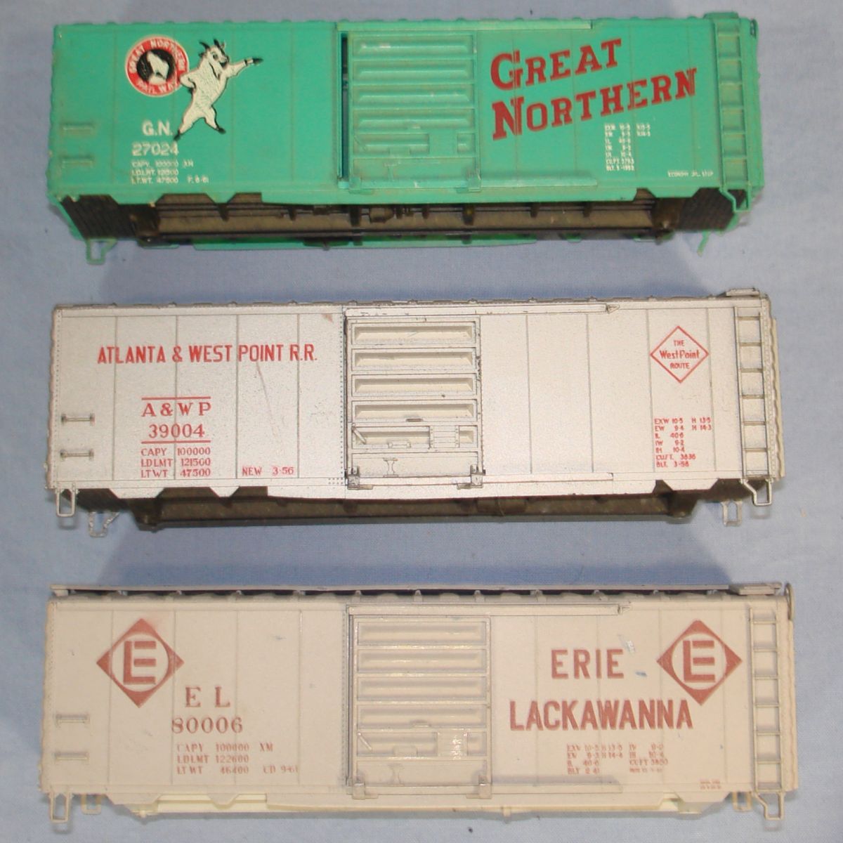 Ahm HO Model Railroad Great Northern Atlantic WP Erie Lackawanna Steel Box Car Lot Ahm HO Model Railroad Great Northern Atlantic WP Erie Lackawanna Steel Box Car Lot