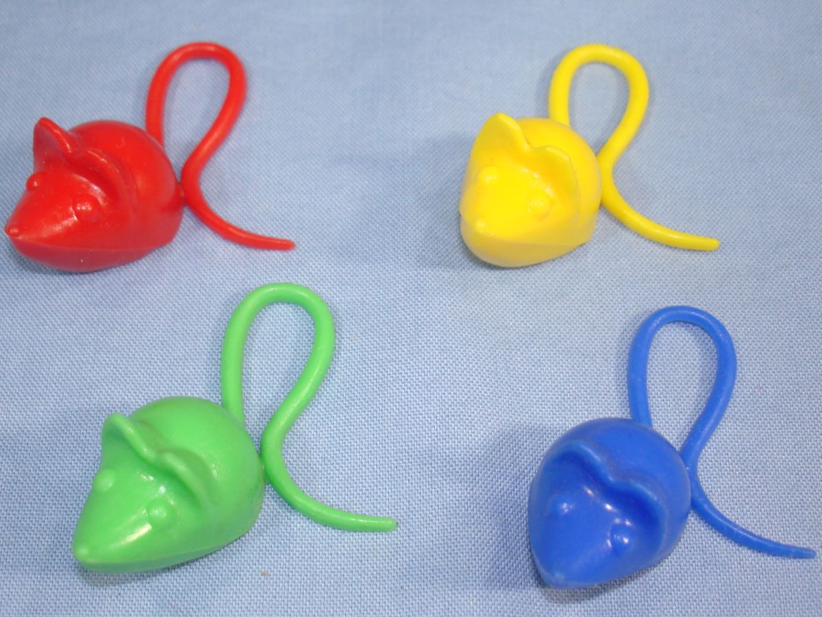 Ideal Mouse Trap Game Piece Red Yellow Green Blue Mice Ideal Mouse Trap Game Piece Red Yellow Green Blue Mice