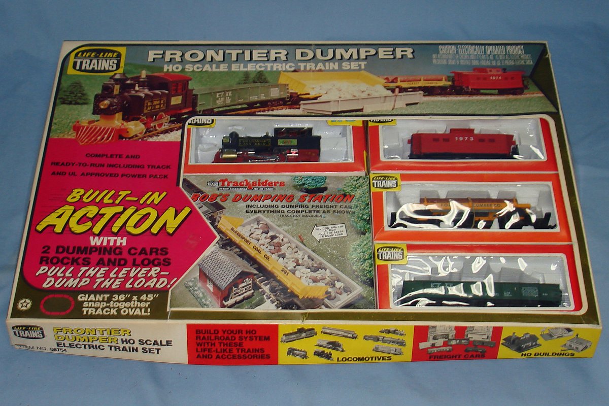 1976 LIFE-LIKE FRONTIER DUMPER HO SCALE ELECTRIC TRAIN TRACK SET 08754 