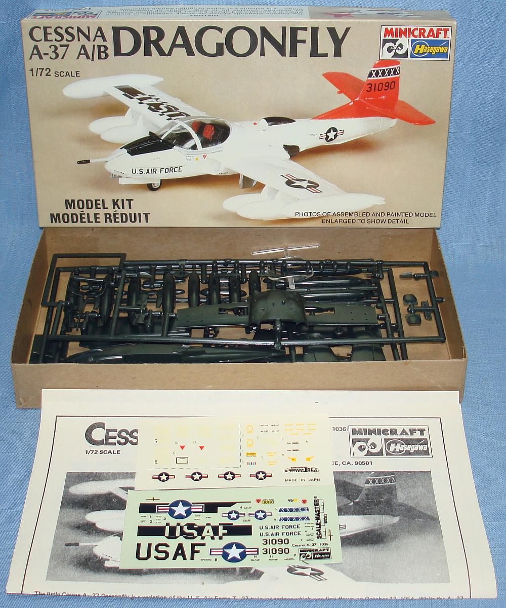 Hasegawa Aircraft 1:72 Plastic Model Kit Cessna A-37 AB Dragonfly Plane #1036 Hasegawa Aircraft 1:72 Plastic Model Kit Cessna A-37 AB Dragonfly Plane #1036