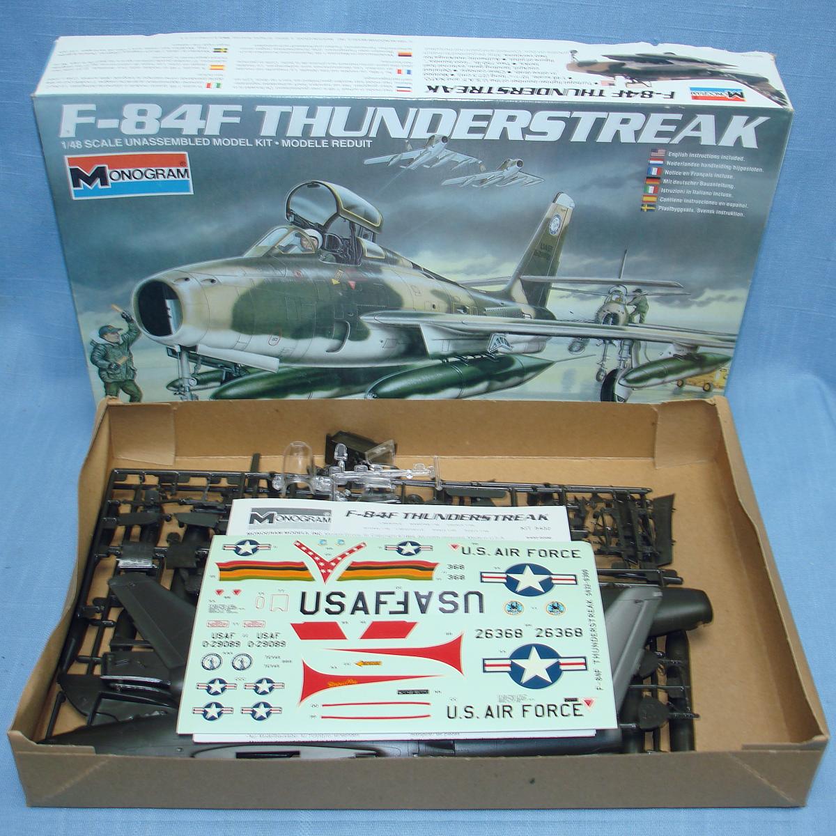 Monogram 1:48 Aircraft Plastic Model Kit F-84F Thunder Streak USAF Jet Plane #5432 Monogram 1:48 Aircraft Plastic Model Kit F-84F Thunder Streak USAF Jet Plane #5432