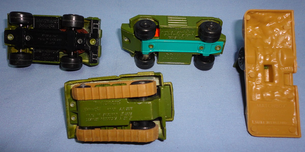 Vintage Lesney Matchbox Rola-Matics US Army Military Vehcle Lot Stoat Weasel SB Gun Made In England Vintage Lesney Matchbox Rola-Matics US Army Military Vehcle Lot Stoat Weasel SB Gun Made In England