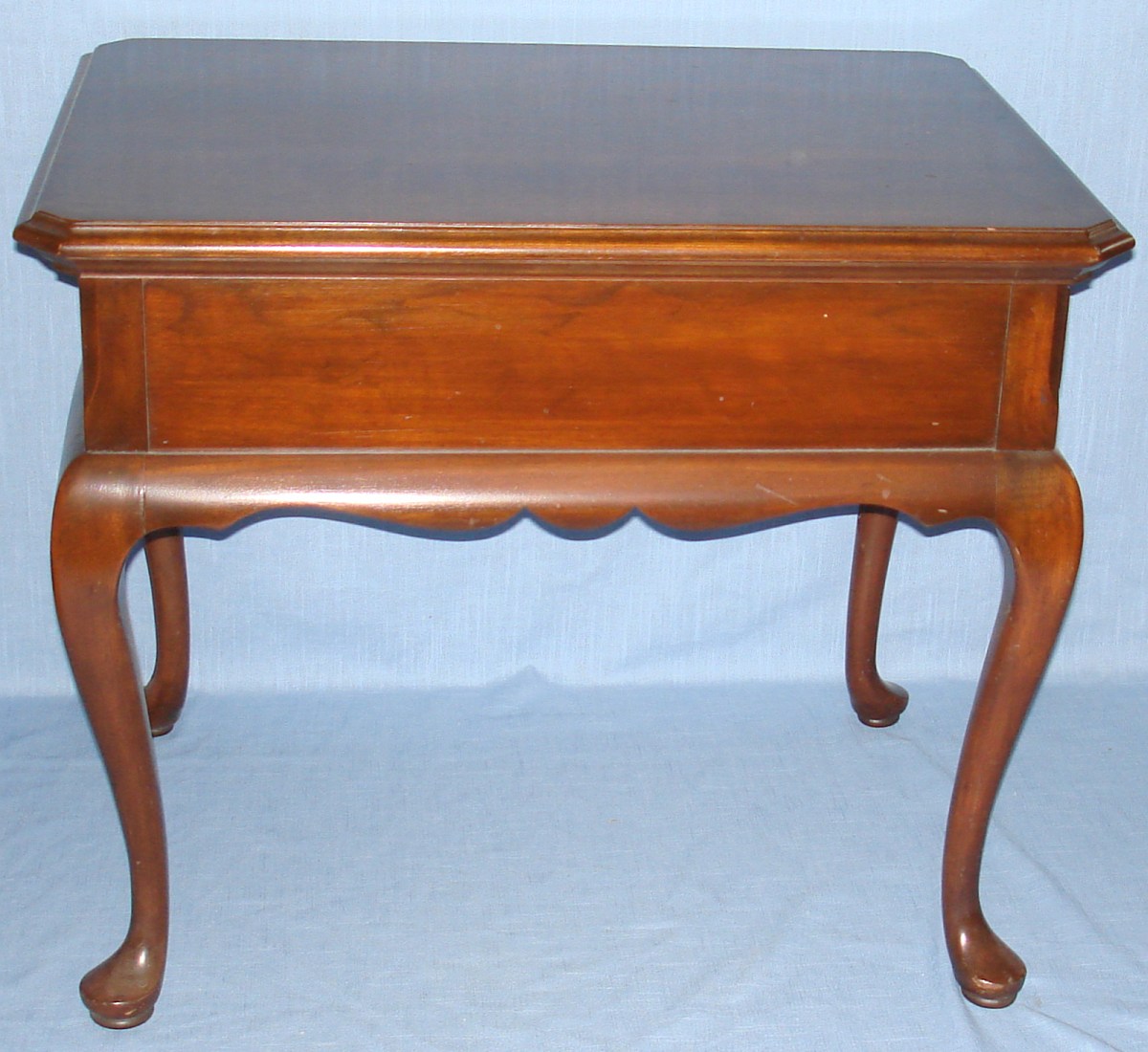 Vintage Harden Cherry End Tables Single Dovetail Drawer Queen Anne