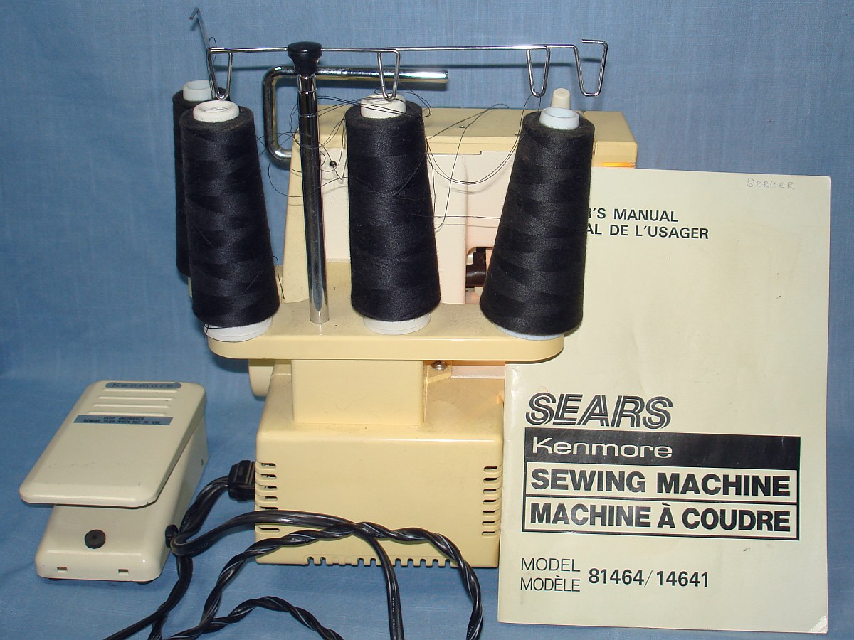 SEARS KENMORE LOCK SEWING MACHINE 4 THREAD SERGER MODEL 81464 & USER