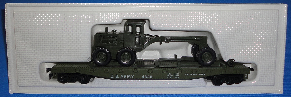 COX HO ELECTRIC TRAINS DRAB OLIVE GREEN US ARMY FLAT CAR 