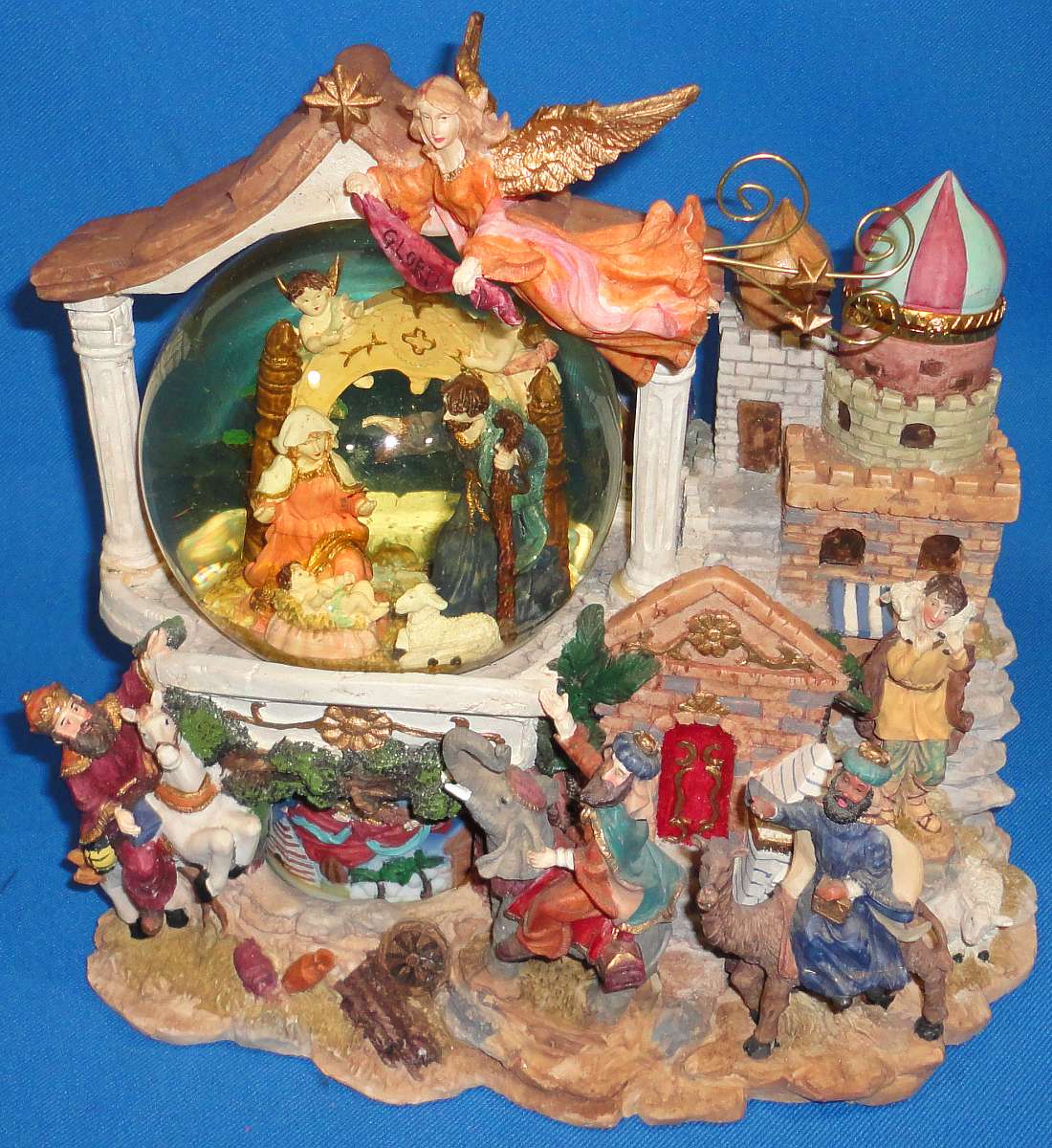 Musical Snow Globe Music Box Silent Night Manger Scene Jesus Mary Joseph 3 Kings Musical Snow Globe Music Box Silent Night Manger Scene Jesus Mary Joseph 3 Kings