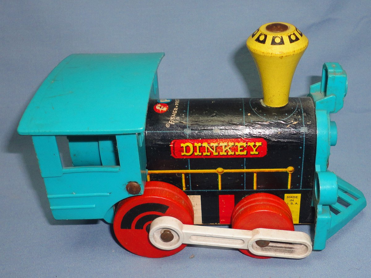 Vintage 1959 FP Fisher Price Toys Dinkey Train Engine 642 Wood Steam Locomotive Pull Toy Vintage 1959 FP Fisher Price Toys Dinkey Train Engine 642 Wood Steam Locomotive Pull Toy