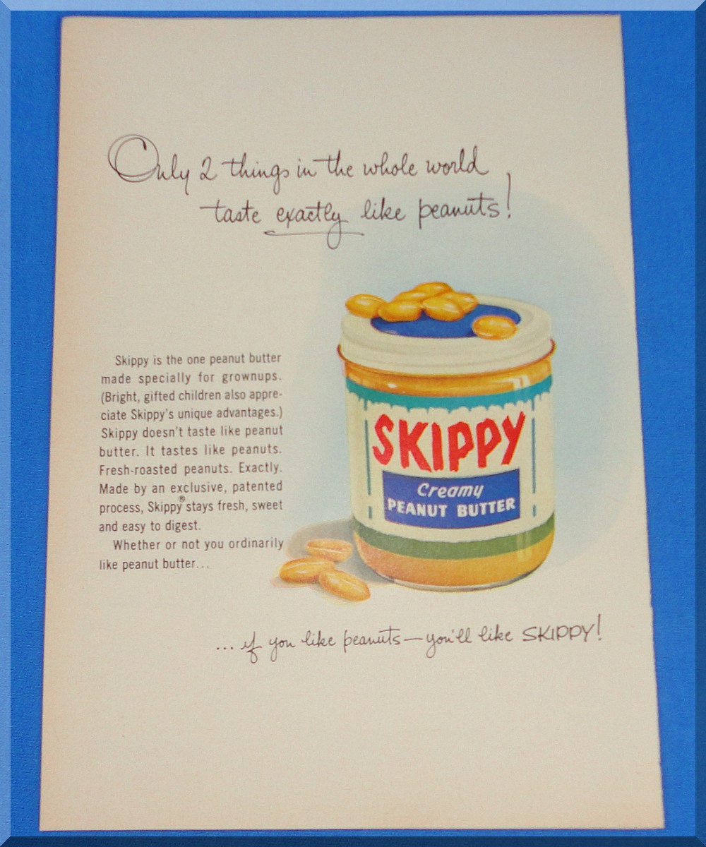 1959 MAGAZINE ADVERTISEMENT SKIPPY CREAMY PEANUT BUTTER JAR ...