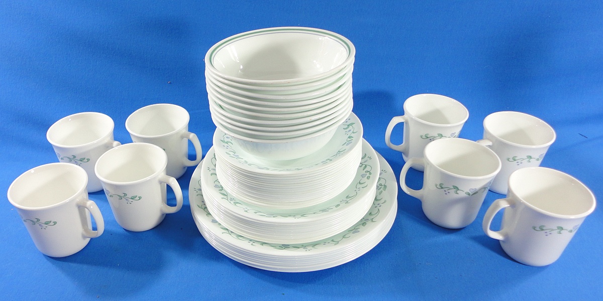 Corelle Ware Country Cottage 55 Pieces 8 Mugs 10 Bowls 28 Dishes 9