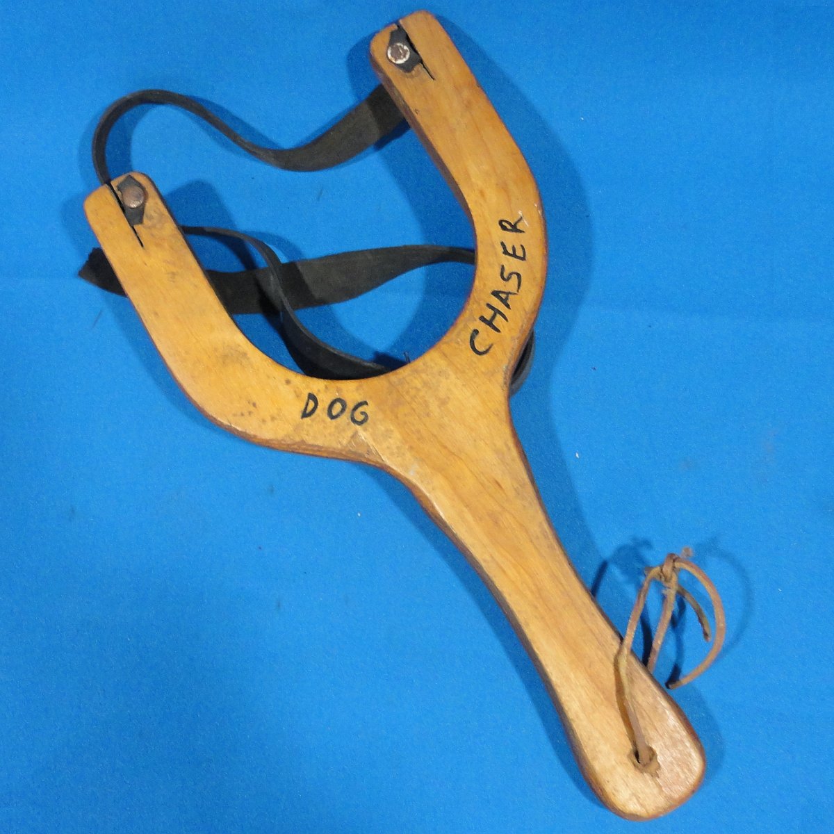 Vintage Dog Chaser Home Made Wood Sling Shot Fork Handle Rubber Bicycle Inner Tube Vintage Dog Chaser Home Made Wood Sling Shot Fork Handle Rubber Bicycle Inner Tube