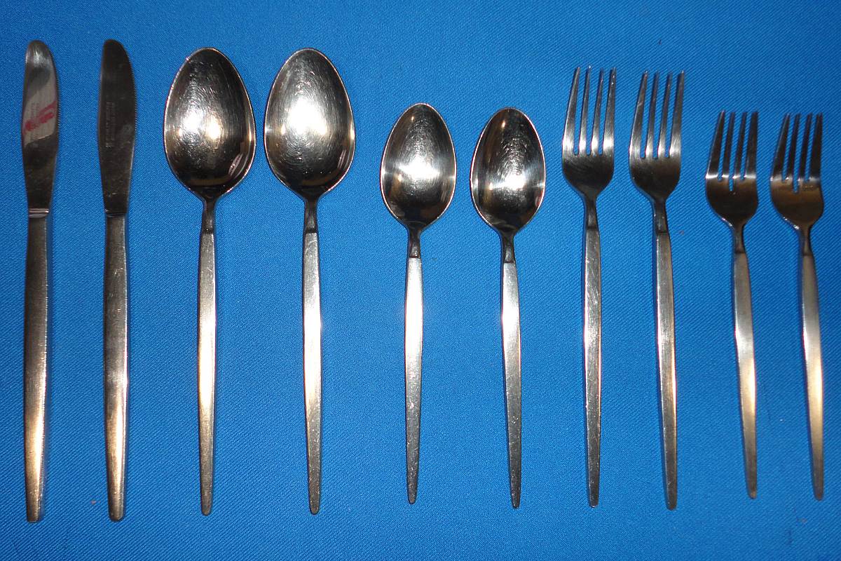 Vintage Stanley Roberts Stainless Flatware Japan Astro Knifes Spoons Forks 2 Place Settings Vintage Stanley Roberts Stainless Flatware Japan Astro Knifes Spoons Forks 2 Place Settings