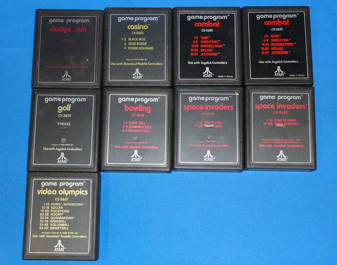 Vintage Atari 2600 Video Computer System Game Cartridge Lot Casino Golf Bowling Dodge Em Olympics Vintage Atari 2600 Video Computer System Game Cartridge Lot Casino Golf Bowling Dodge Em Olympics