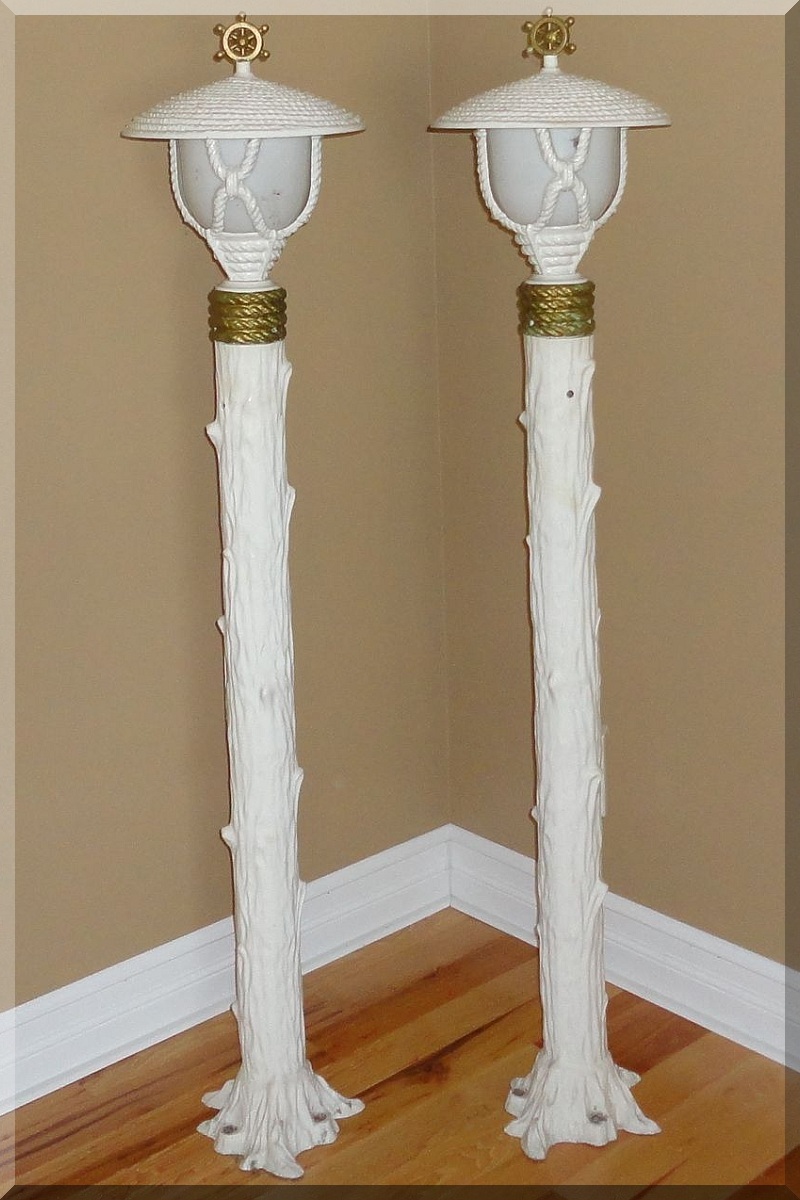 NAUTICAL THEMED TREE CAST ALUMINUM LAMP POSTS OUTDOOR ...