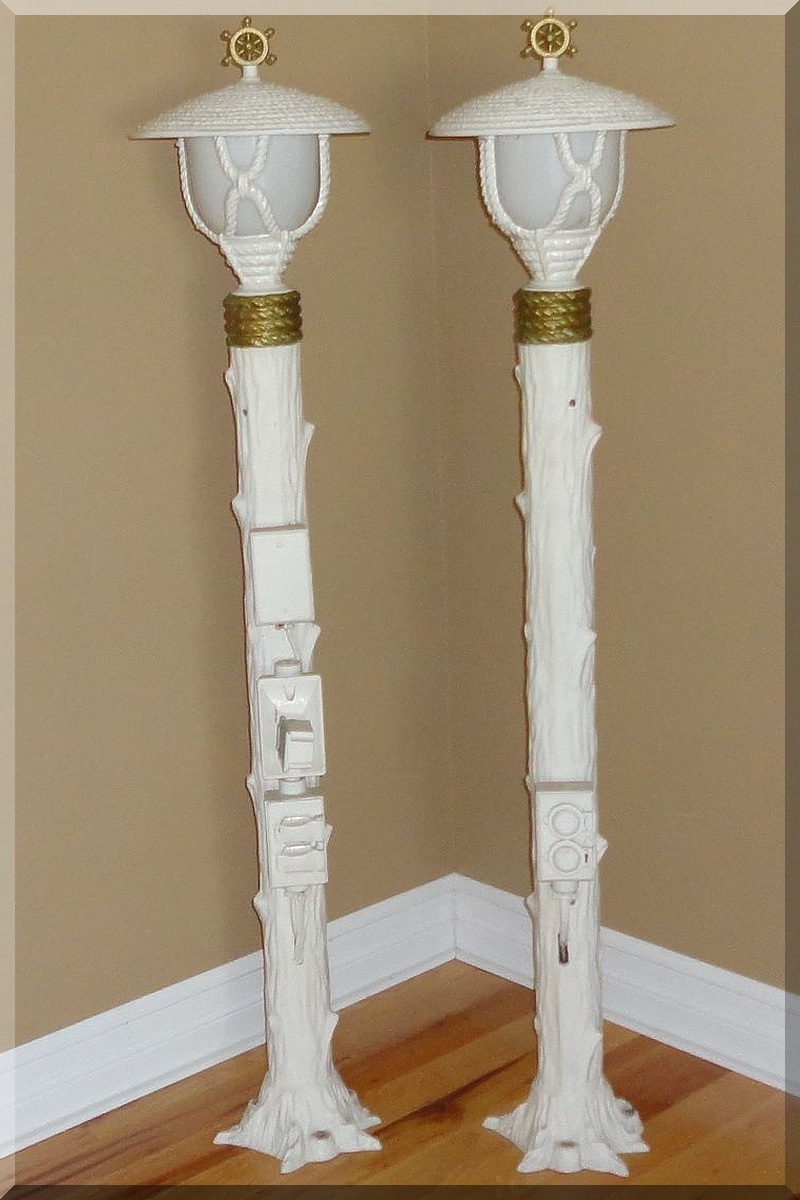 NAUTICAL THEMED TREE CAST ALUMINUM LAMP POSTS OUTDOOR ...