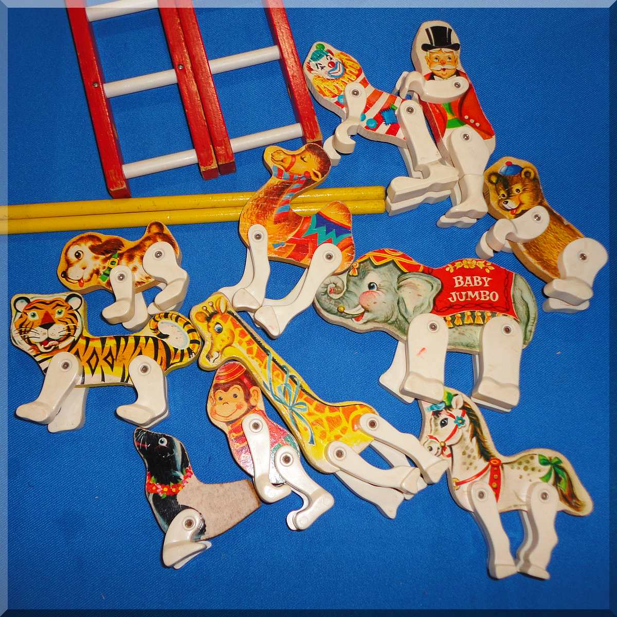 Vintage FP Fisher Price Toys Tiger, Dog, Camel, Monkey, Giraffe, Ringmaster, Elephant, Seal, Clown, Horse & Bea Vintage FP Fisher Price Toys Tiger, Dog, Camel, Monkey, Giraffe, Ringmaster, Elephant, Seal, Clown, Horse & Bea