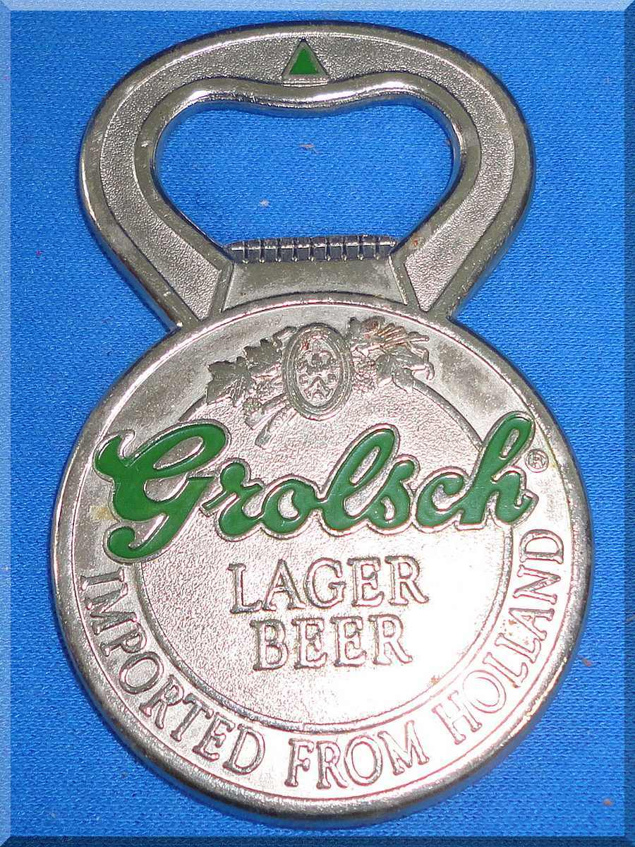 Vintage Grolsch Cast Metal Lager Beer Bottle Opener Imported From Holland Two Sided #1 Vintage Grolsch Cast Metal Lager Beer Bottle Opener Imported From Holland Two Sided #1