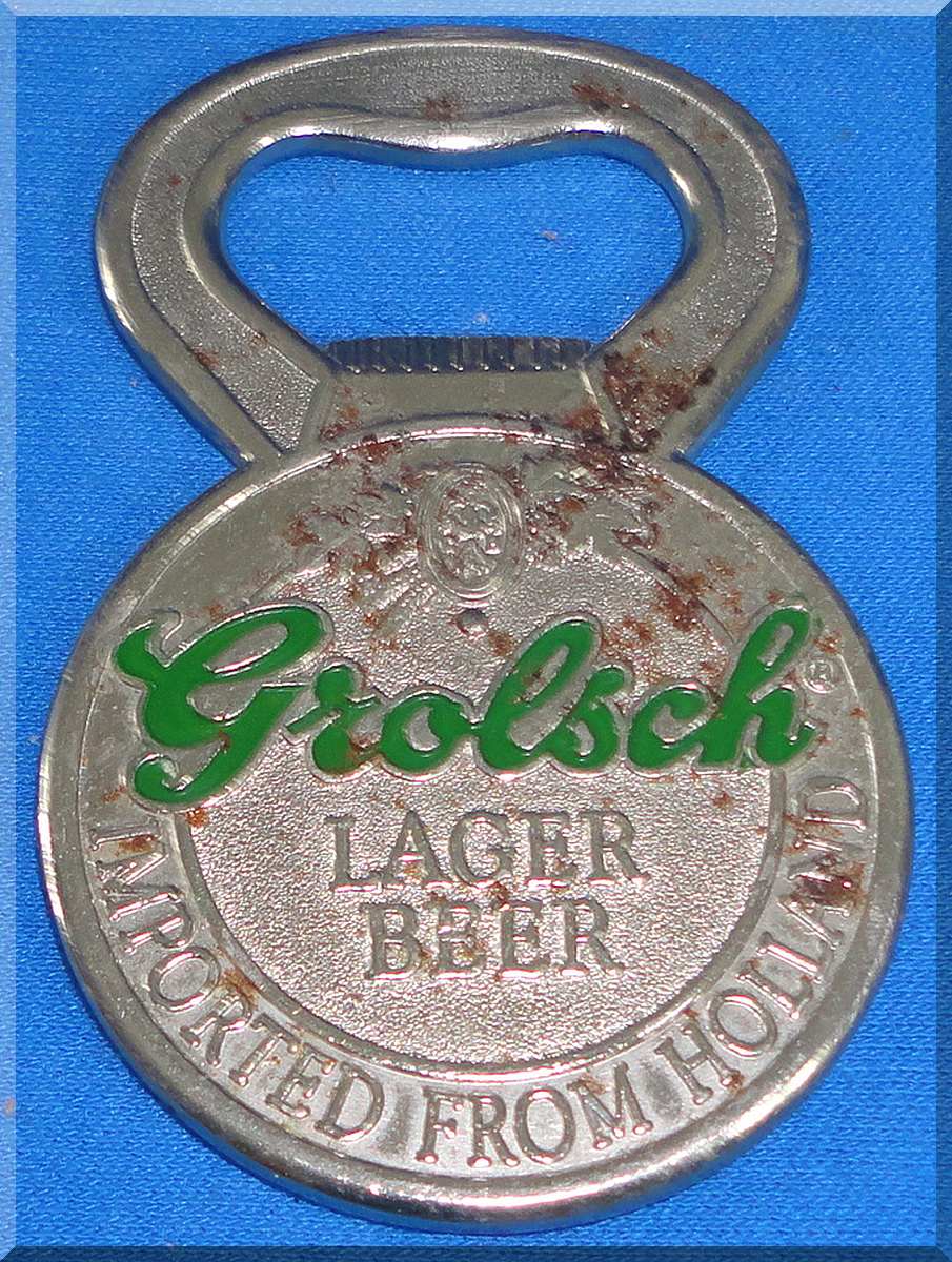 Vintage Grolsch Cast Metal Lager Beer Bottle Opener Imported From Holland Two Sided #2 Vintage Grolsch Cast Metal Lager Beer Bottle Opener Imported From Holland Two Sided #2