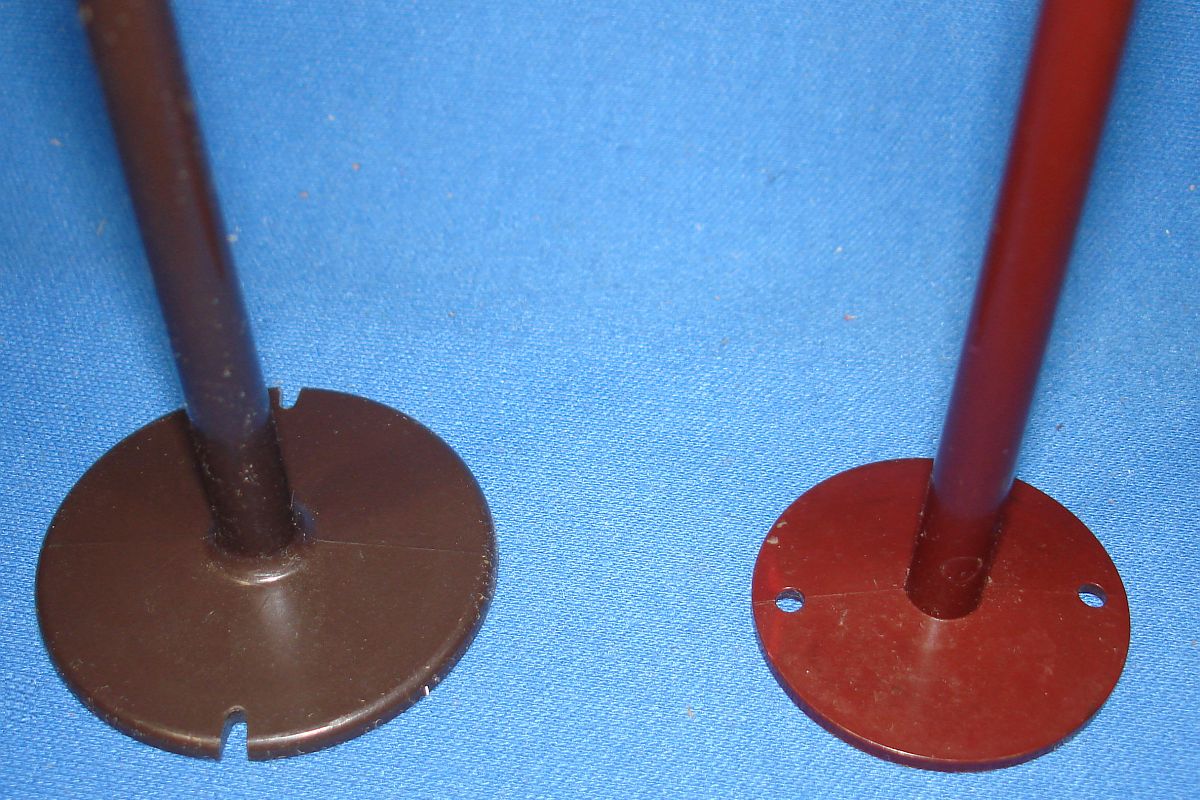 Marx & Plasticville Brown Telephone Pole Base Comparison Marx & Plasticville Brown Telephone Pole Base Comparison