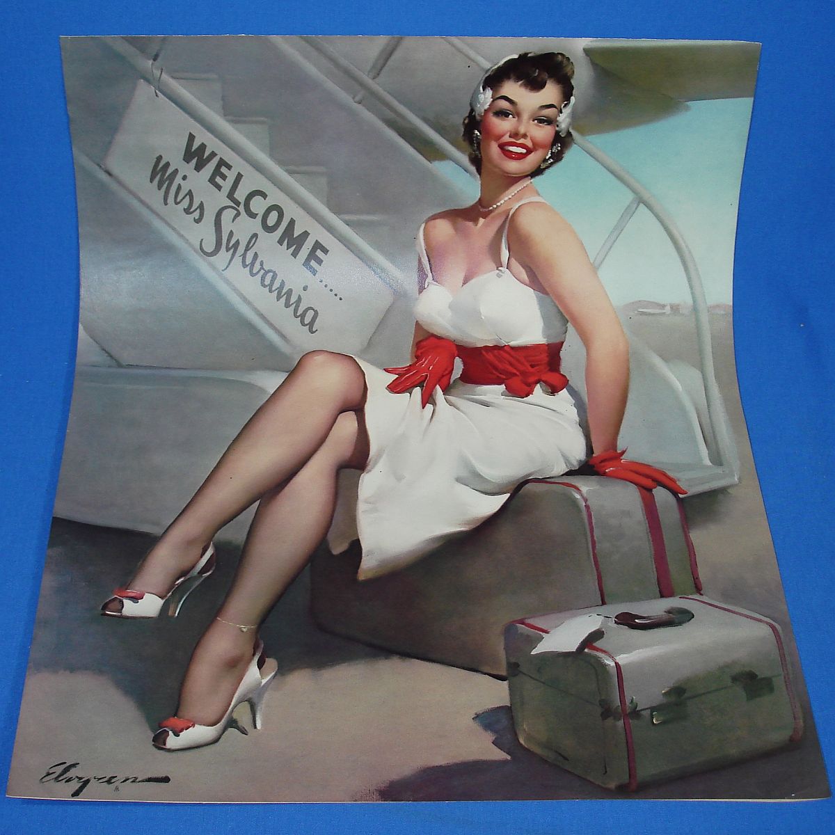 GIL ELVGREN PINUP ARTIST MISS SYLVANIA 1955 CALENDAR POSTER ART