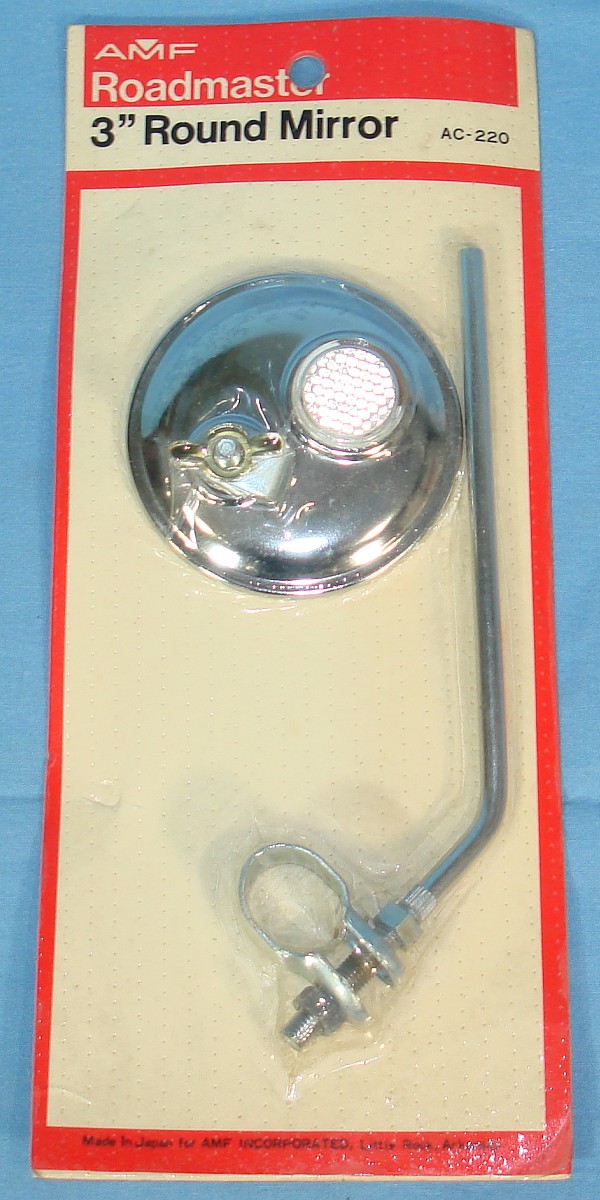 Vintage AMF Roadmaster Made In Japan Factory Sealed 3 Inch Round Bicycle Mirror AC-220 Vintage AMF Roadmaster Made In Japan Factory Sealed 3 Inch Round Bicycle Mirror AC-220