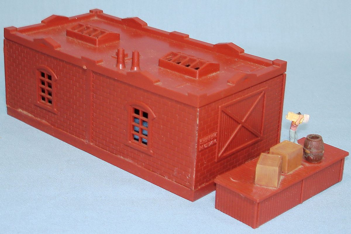 Vintage Ulrich HO Model Railroad Train Layout Brick Red Shipping Receiving Warehouse Kit #XB2