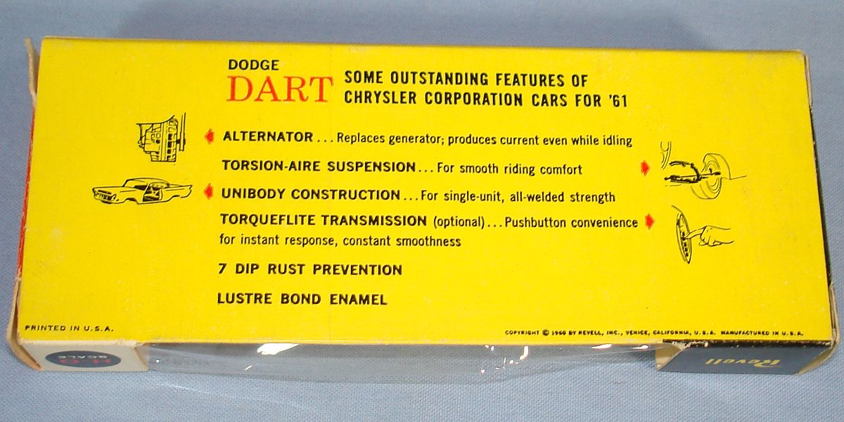 Vintage Revell H-O Scale 1961 Dodge Dart 2 Door Sedan Empty Box H-716 Vintage Revell H-O Scale 1961 Dodge Dart 2 Door Sedan Empty Box H-716