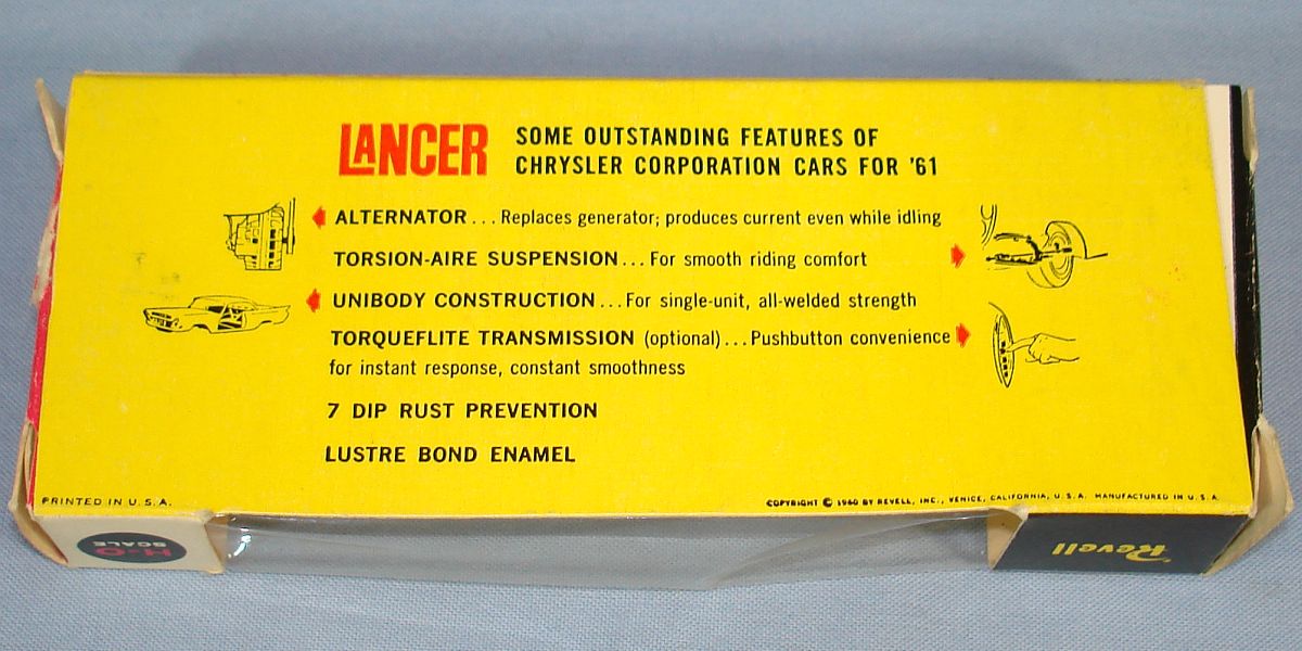 Vintage Revell H-O Scale 1961 Dodge Lancer 4 Door Hardtop Empty Box H-715 Vintage Revell H-O Scale 1961 Dodge Lancer 4 Door Hardtop Empty Box H-715
