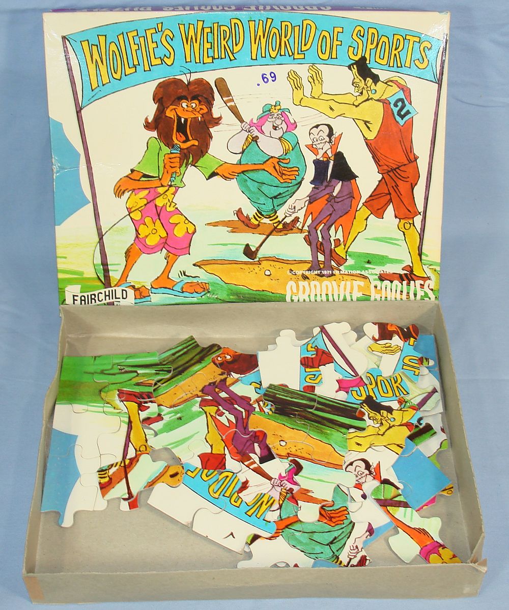 Vintage 1971 Fairchild Groovie Goolies Wolfies Weird World Of Sports 14x10 Jigsaw Puzzle #6760 Vintage 1971 Fairchild Groovie Goolies Wolfies Weird World Of Sports 14x10 Jigsaw Puzzle #6760