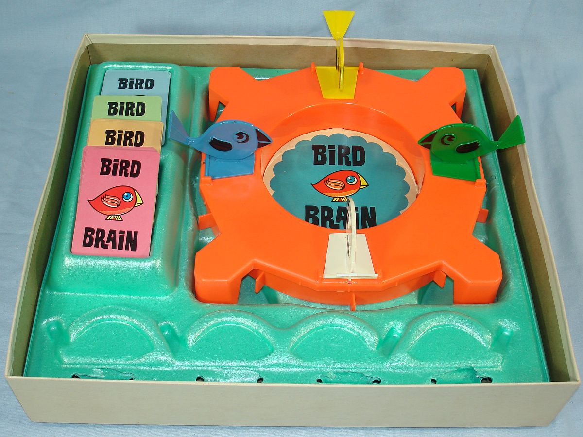 Vintage 1965 MB Milton Bradley Bird Brain A Cagey Card Game #4663 Red Yellow Green Blue Cards Vintage 1965 MB Milton Bradley Bird Brain A Cagey Card Game #4663 Red Yellow Green Blue Cards