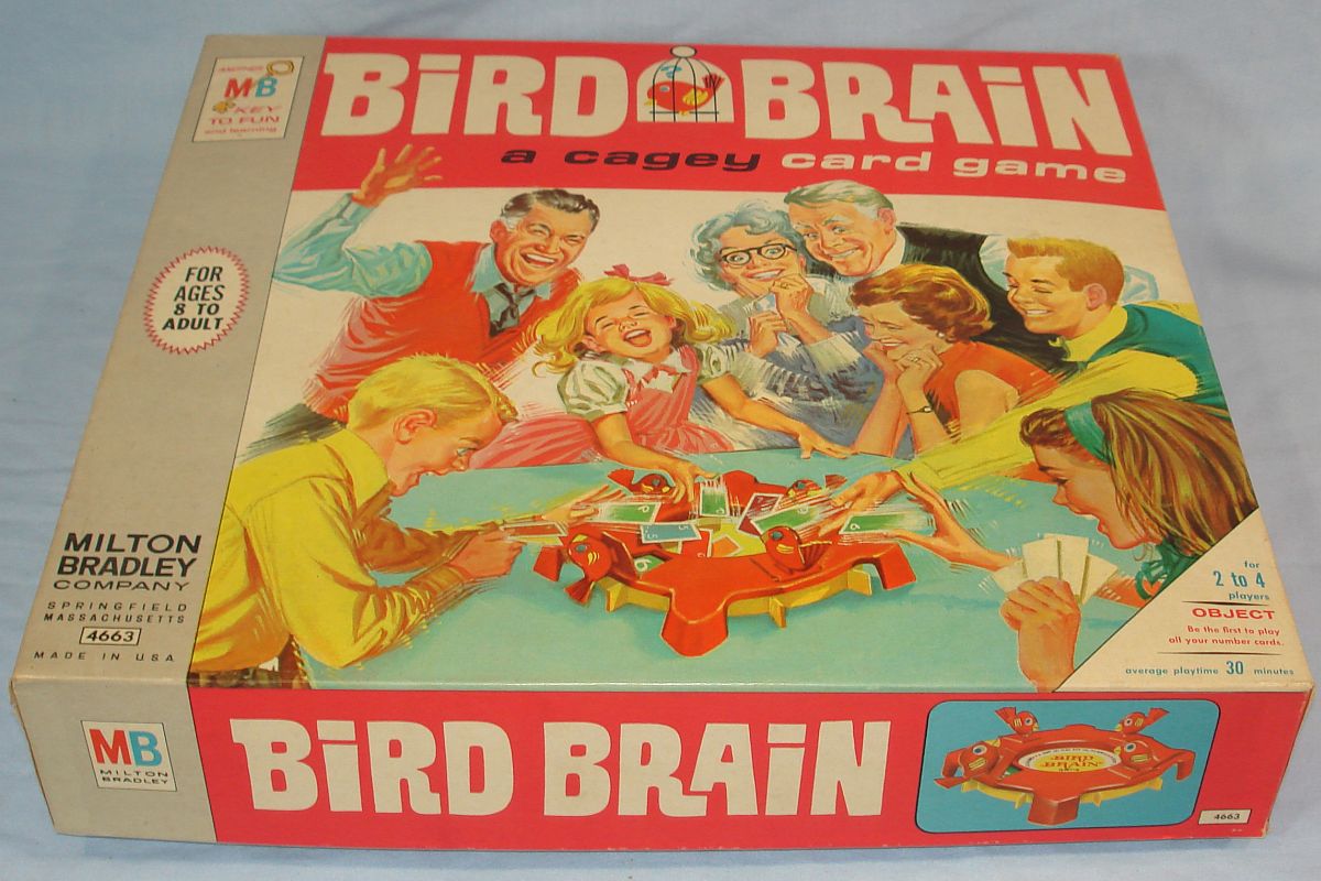 Vintage 1965 MB Milton Bradley Bird Brain A Cagey Card Game #4663 Box Vintage 1965 MB Milton Bradley Bird Brain A Cagey Card Game #4663 Box