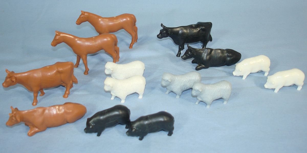 Vintage Plasticville Barnyard Animals Cows Horses Pigs Sheep Vintage Plasticville Barnyard Animals Cows Horses Pigs Sheep