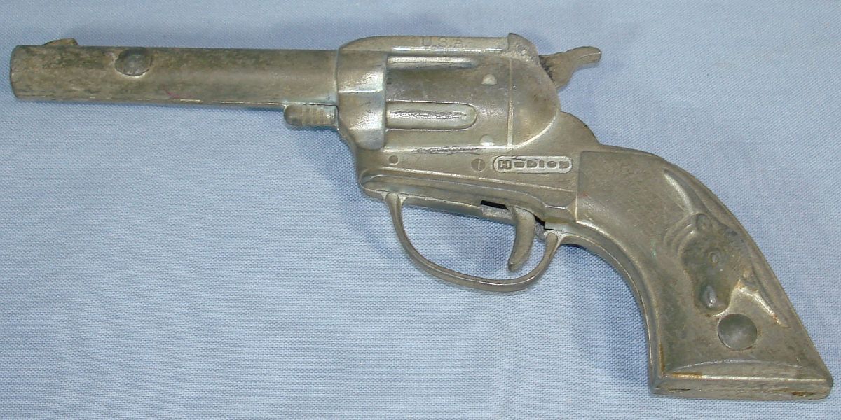 Vintage Hubley Tex Western Revolver Made In USA Cap Pistol Longhorn Handle Vintage Hubley Tex Western Revolver Made In USA Cap Pistol Longhorn Handle